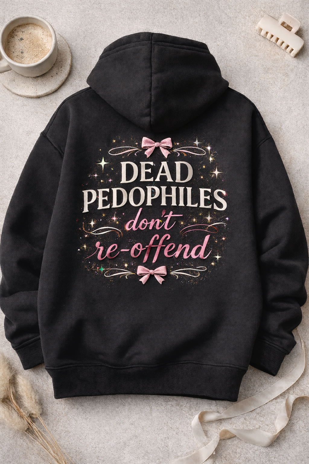 Simply Savvy Signature Statement Hoodie – Feminine Bow Graphic Back Hoodie