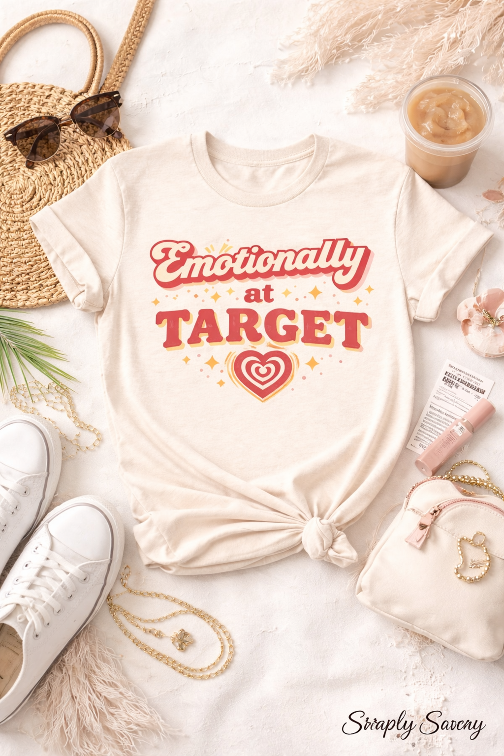 Emotionally at Target Shirt | Funny Target Lover Tee | Mom Humor Graphic T-Shirt | Cute Retro Shopping Shirt