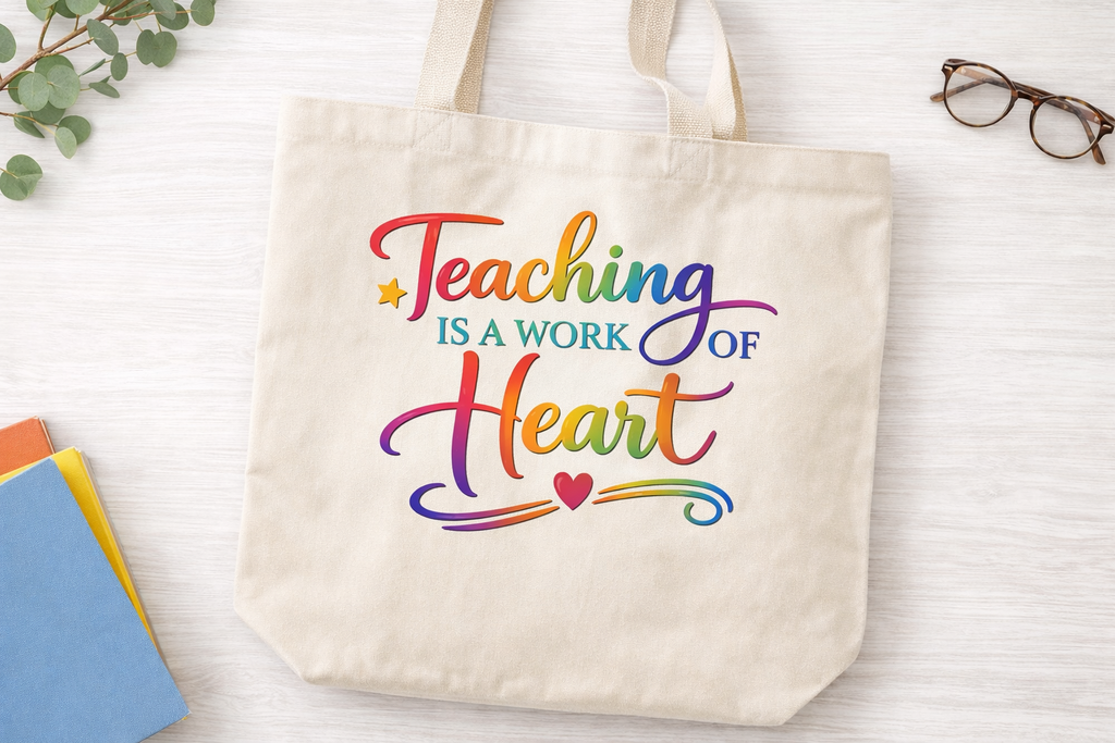 Teaching Is a Work of Heart Bundle | Teacher Shirt + Matching Tote