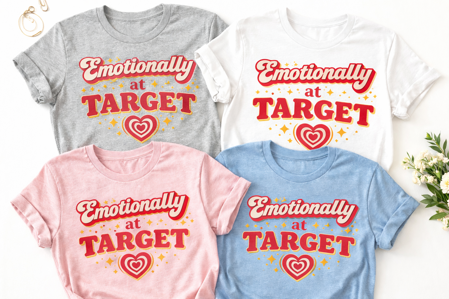 Emotionally at Target Shirt | Funny Target Lover Tee | Mom Humor Graphic T-Shirt | Cute Retro Shopping Shirt