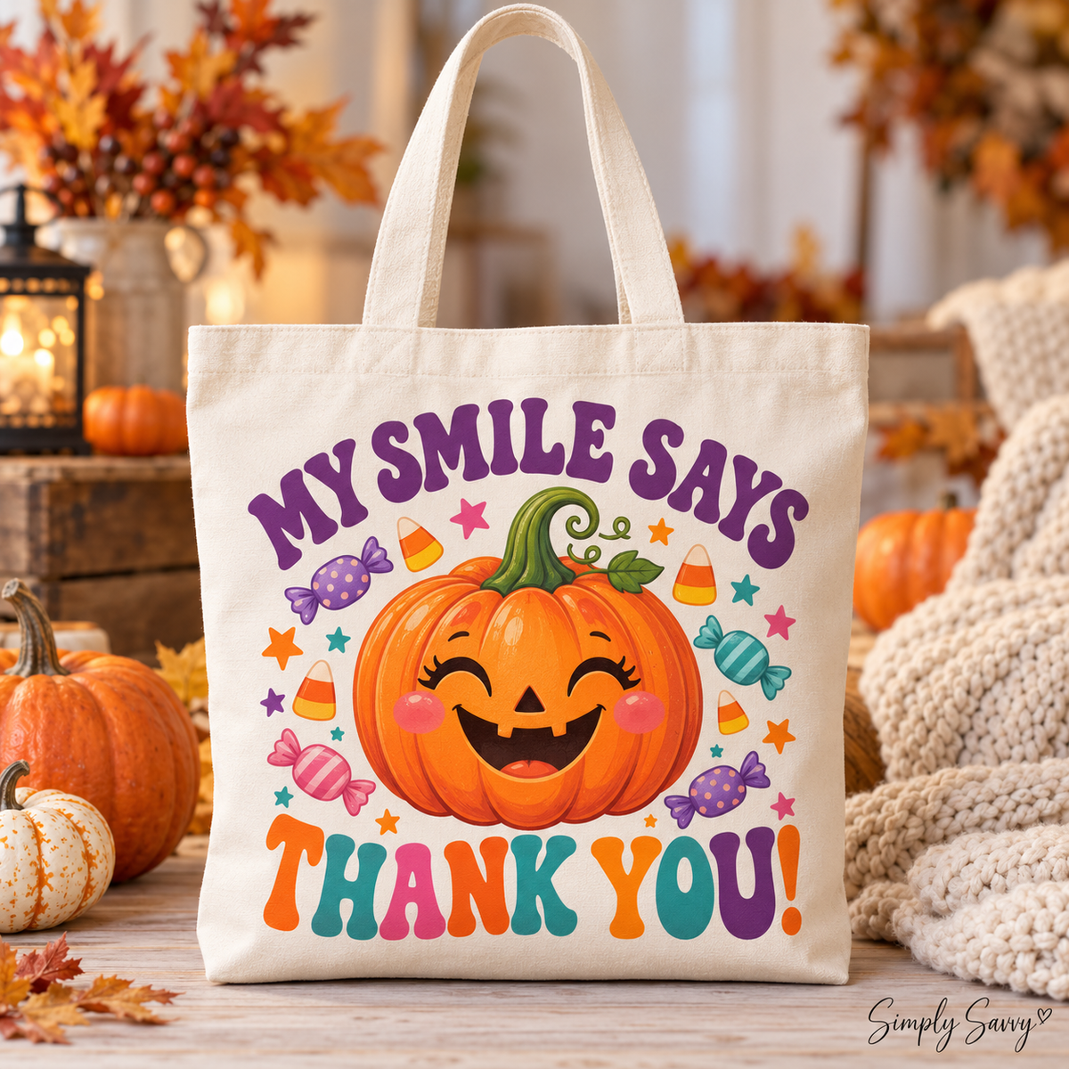 My Smile Says Thank You – Halloween Tote Bag