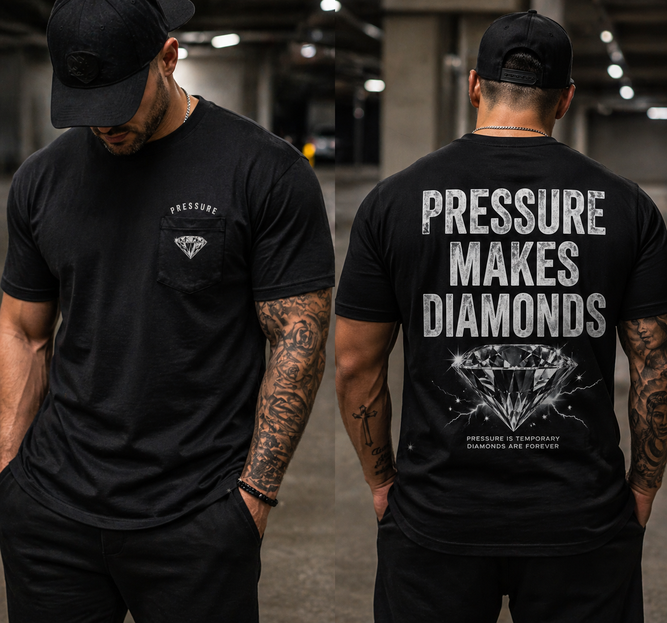 Pressure Makes Diamonds Shirt – Motivational Streetwear Tee for Men | Hustle Mindset Graphic T-Shirt