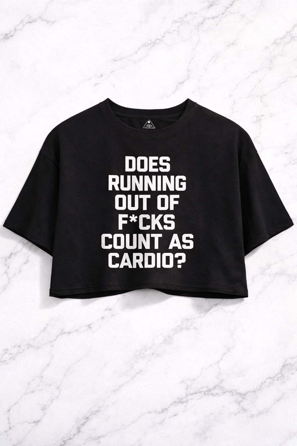 Does Running Out of F*cks Count as Cardio? Crop Top | Funny Sarcastic Graphic Tee