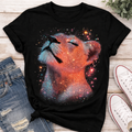 Cosmic Galaxy Lion Graphic Tee – Celestial Animal Aesthetic Shirt