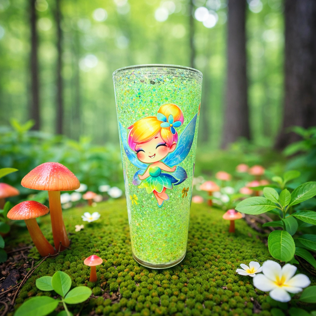 ✨ Enchanted Fairy Glitter Tumbler | Sparkly Green Fantasy Cup ✨