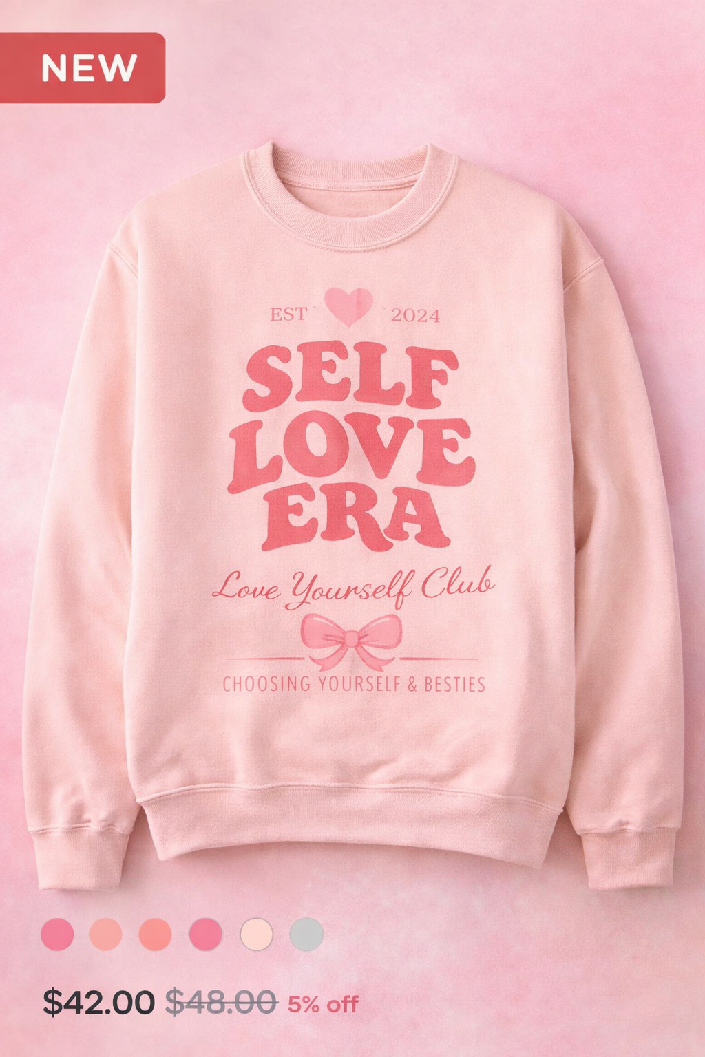 Self Love Era Sweatshirt Front Print Love Yourself Crewneck Self Care Pullover 💕💕