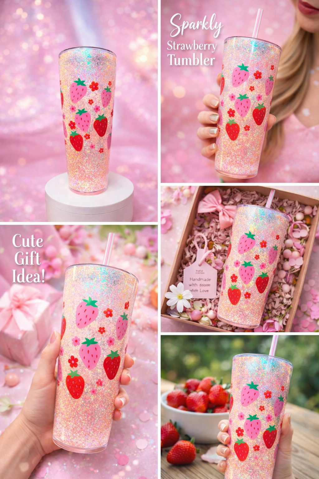 Strawberry Sparkle Tumbler 🍓✨