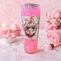 🐄💖 NEW CUTIE ALERT – Pink Cow Glitter Tumbler 💖🐄