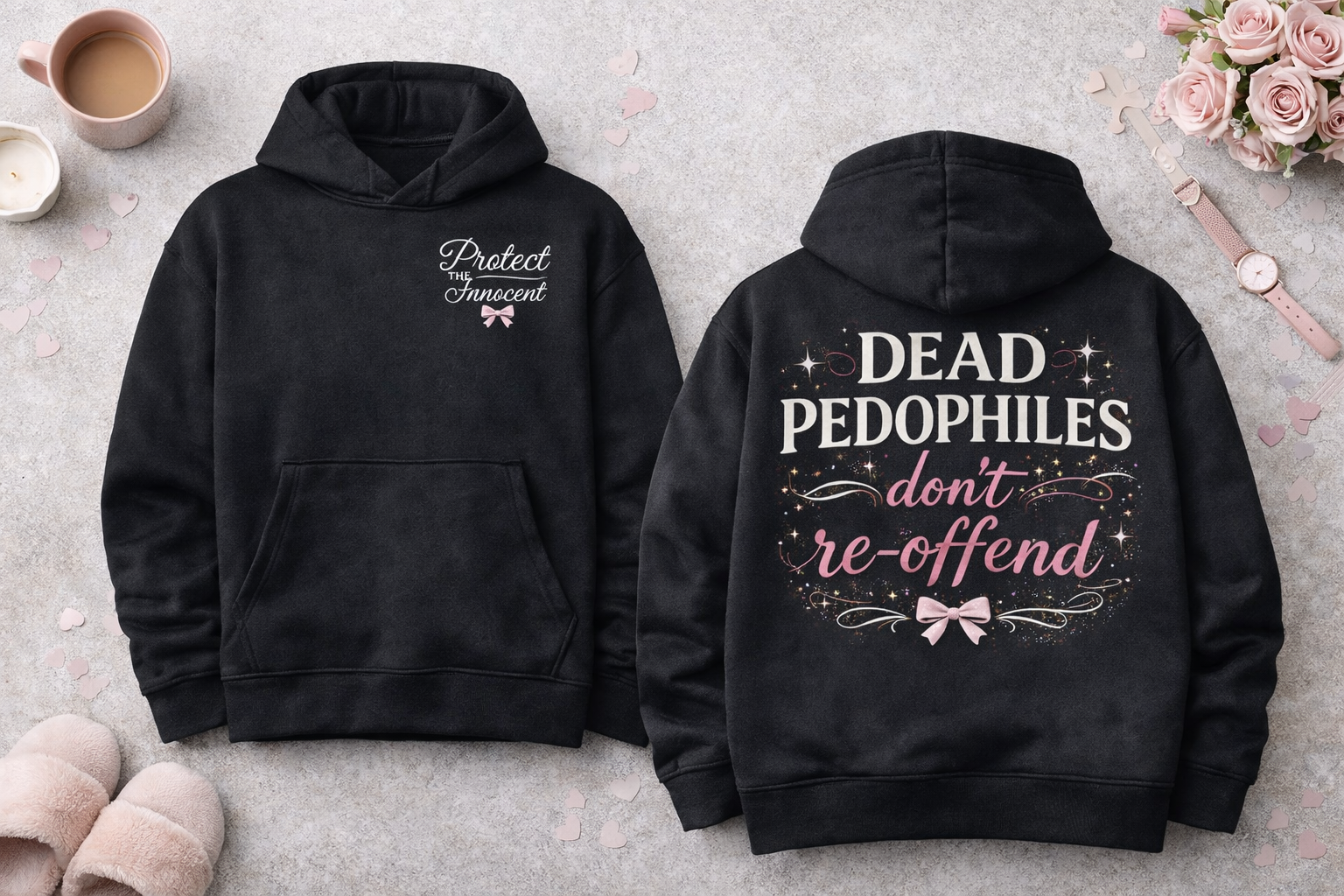 Simply Savvy Signature Statement Hoodie – Feminine Bow Graphic Back Hoodie