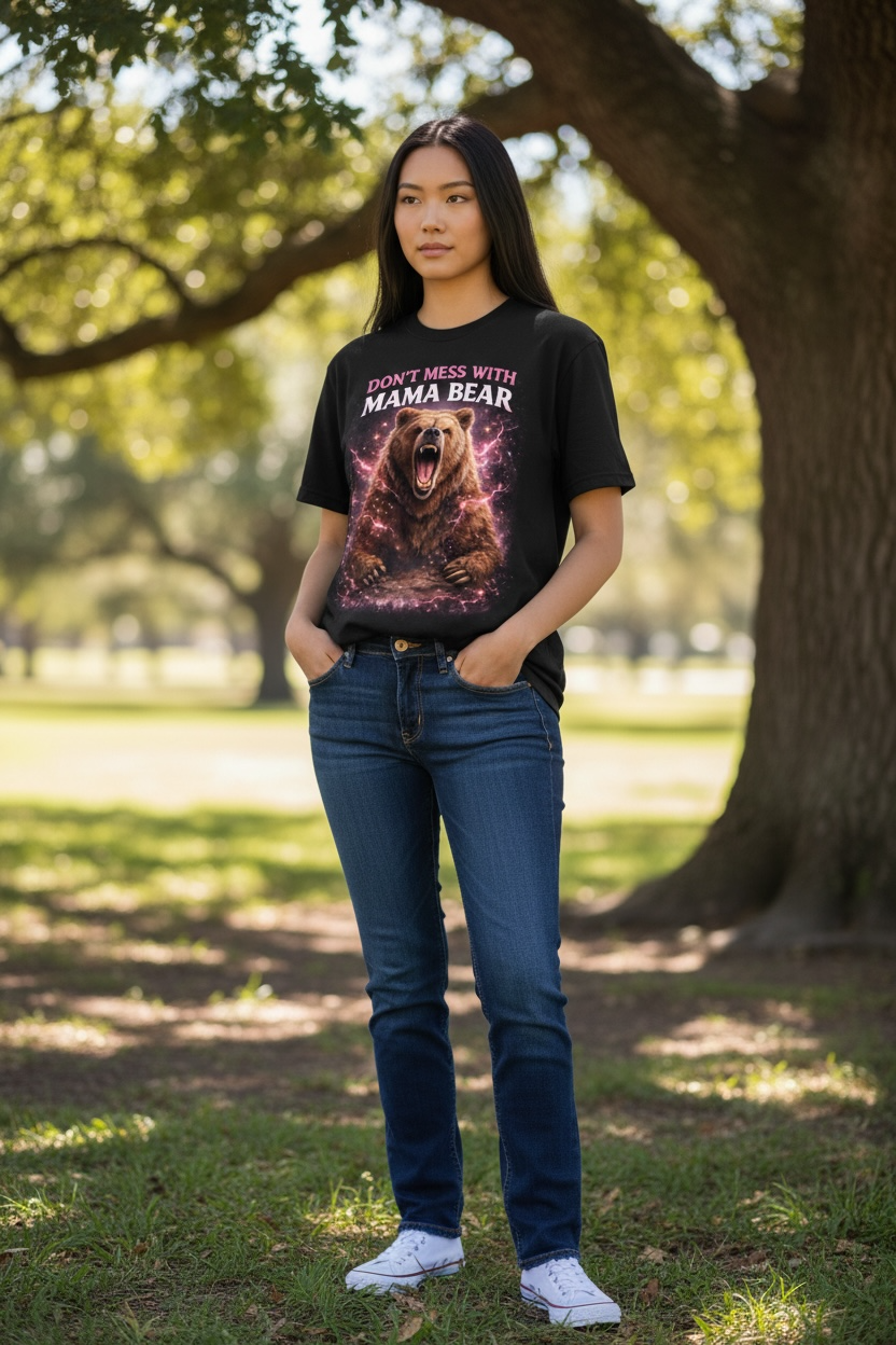 Don’t Mess With Mama Bear Shirt, Edgy Mama Bear Hoodie, Protective Mom Shirt, Fierce Mama Bear Tee, Simply Savvy Exclusive 🐻