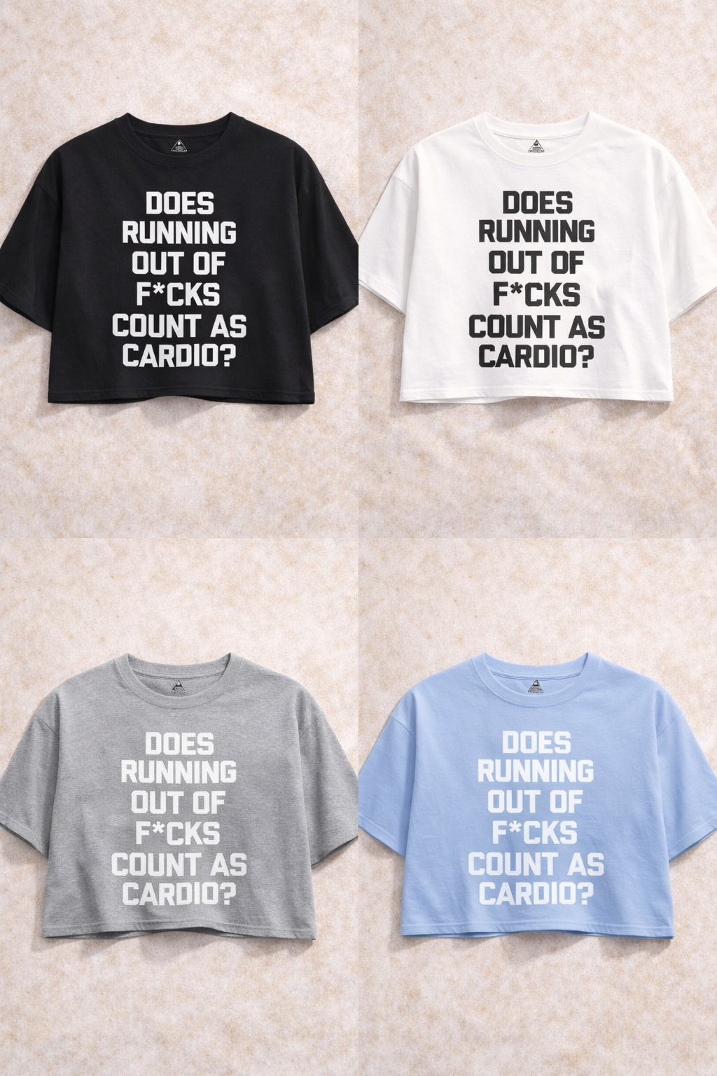 Does Running Out of F*cks Count as Cardio? Crop Top | Funny Sarcastic Graphic Tee