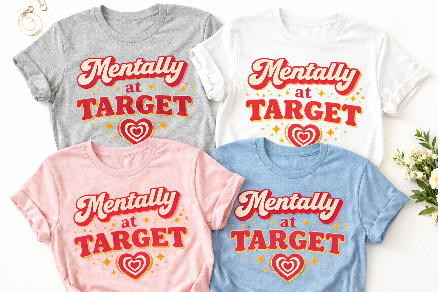 Mentally at Target Graphic Tee – Funny Target Lover Shirt – Relatable Mom Humor T-Shirt – Cute Retro Shopping Shirt