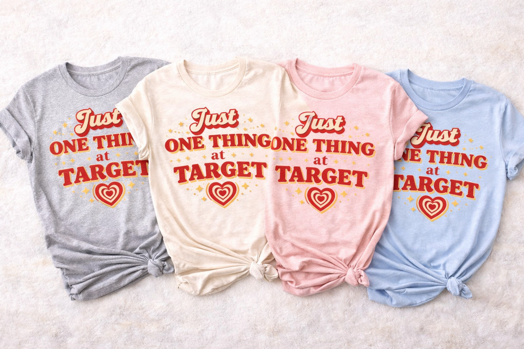 Just One Thing at Target Shirt | Funny Target Lover Tee | Mom Humor Graphic T-Shirt | Cute Retro Shopping Shirt