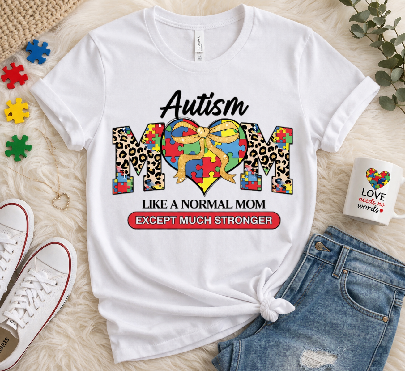Autism Mom Shirt 🧩 | Strong Autism Mama Tee | Awareness Shirt | “Like a Normal Mom Except Much Stronger” | Puzzle Piece Shirt