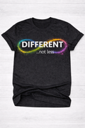 Different Not Less Shirt – Autism Awareness Tee | Neurodiversity Shirt |Inclusive Infinity Symbol Tee