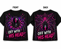 Off With His Head Black Widow Crop Top (Front & Back Graphic)