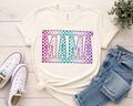 Colorful Mama Shirt | Trendy Checkered Mama Tee | Retro Mama Graphic Tee | Aesthetic Mom Shirt | Cool Mom Outfit | Gift for Mom