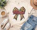Leopard Bow Mama Shirt | Trendy Mama Tee | Cute Mom Graphic Tee | Coquette Mama Shirt | Stylish Mom Outfit | Gift for Mom